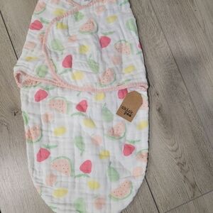 Chick Pea Baby Swaddle with Fruit Print